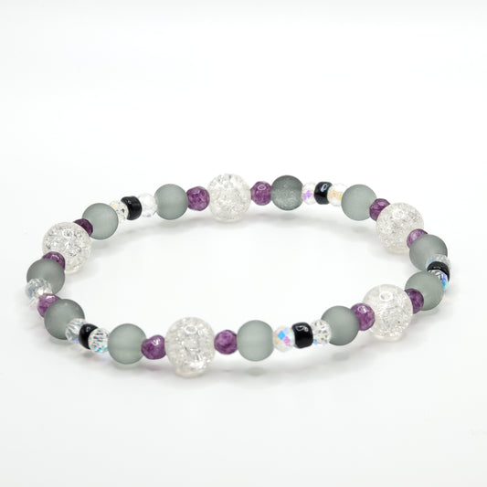 Amethyst and Glass Bead Bracelet