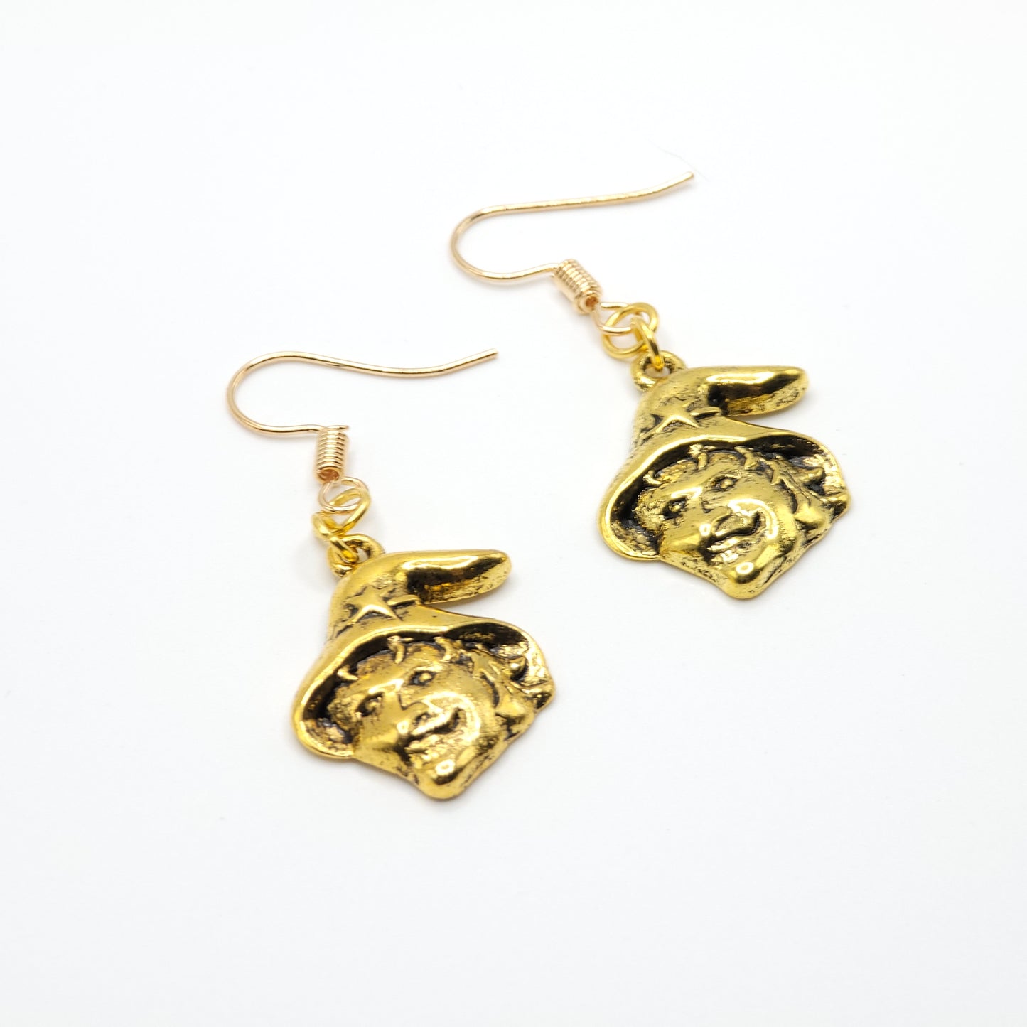 Gold Halloween Witch Earrings