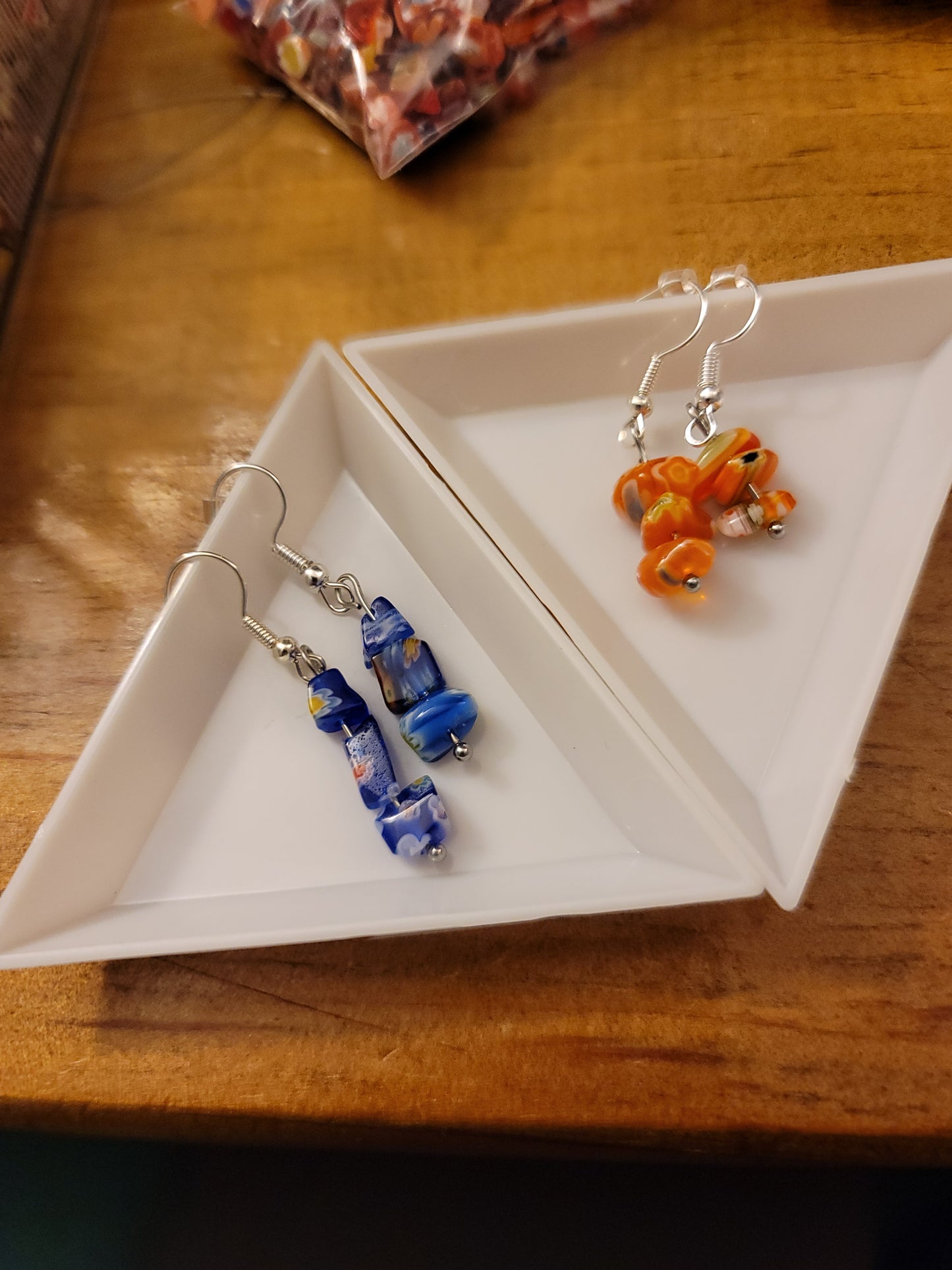 Millefiori Chip Earrings