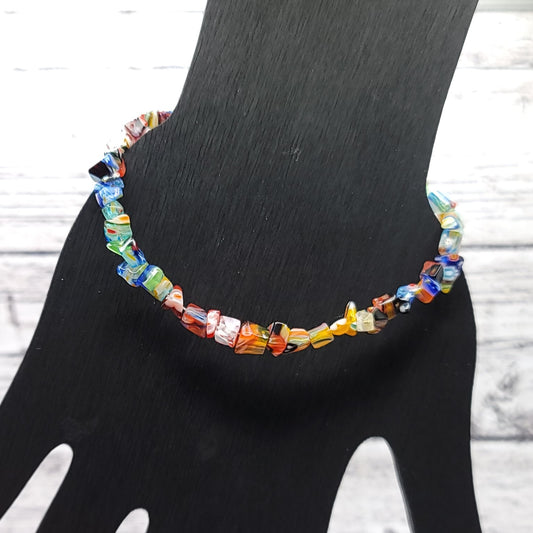 Rainbow Millefiori Chip Bracelet