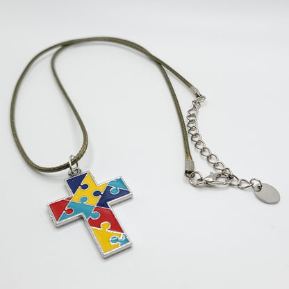 Autism Awareness Necklace - Cross