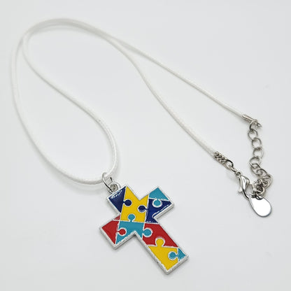 Autism Awareness Necklace - Cross