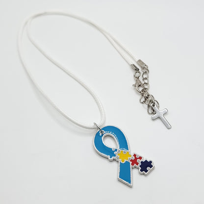 Autism Awareness Necklace - Ribbon