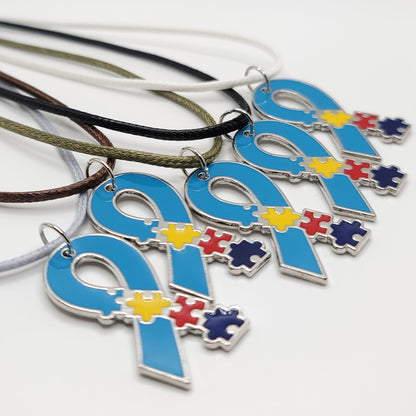 Autism Awareness Necklace - Ribbon